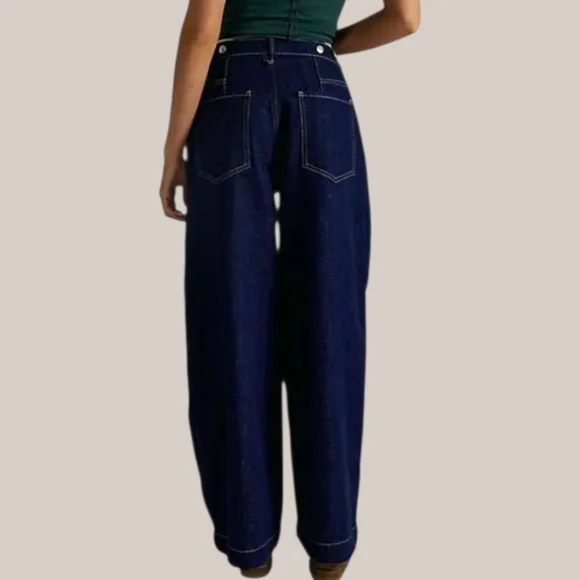 Free People High Street Wide Leg Jeans Boutique Blue Size 29 NWT